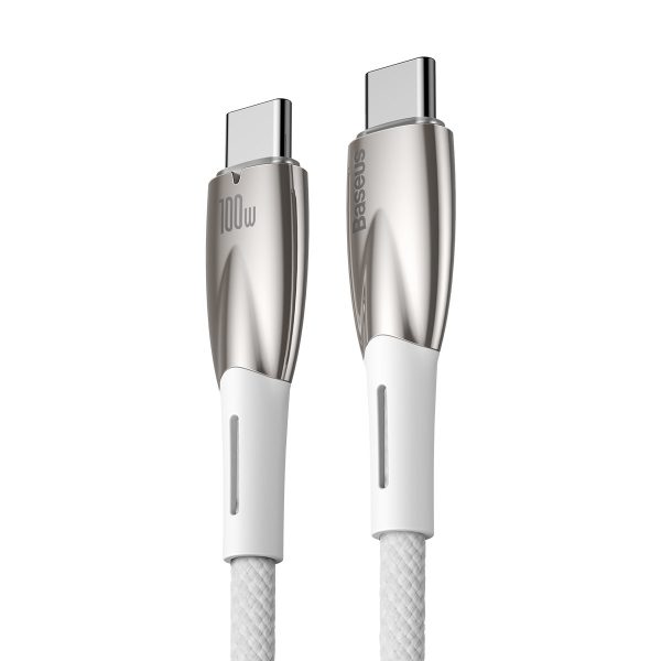 Kabelis Kabelis ātrai uzlādēšanai Glimmer Series USB-C 480MB/S PD 100W 2m balts
