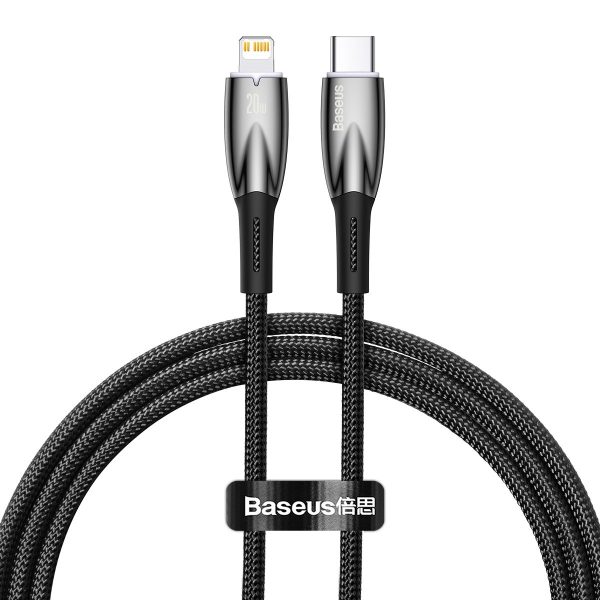 Kabelis Kabelis ātrai uzlādēšanai iPhone USB -C - zibens 480MB/s PD 20W 1M melns