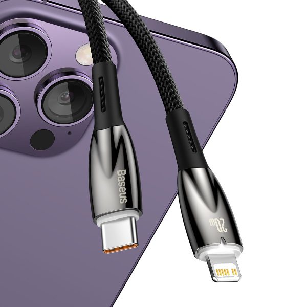 Kabelis Kabelis ātrai uzlādēšanai iPhone USB -C - zibens 480MB/s PD 20W 1M melns