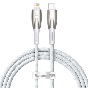 Kabelis Kabelis ātrai uzlādēšanai iPhone USB -C - zibens 480MB/s PD 20W 1m balts