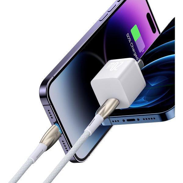 Kabelis Kabelis ātrai uzlādēšanai iPhone USB -C - zibens 480MB/s PD 20W 1m balts