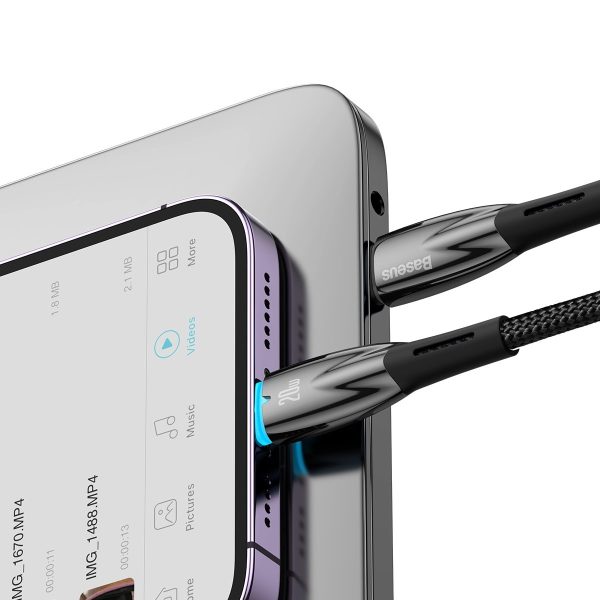 Kabelis Kabelis ātrai uzlādēšanai iPhone USB -C - zibens 480MB/s PD 20W 2m melns