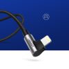 Leņķa kabeļa kabelis iPhone USB - zibens mfi 2,4a 1m melns