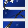 Leņķa kabeļa kabelis iPhone USB - zibens mfi 2,4a 1m melns