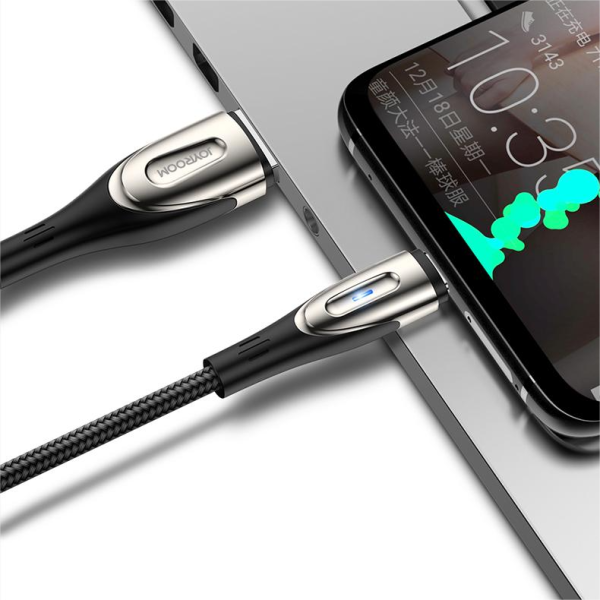 Kabelis Kabelis ātrai uzlādēšanai iPhone USB -A - Lightning Sharp Series 1,2m Black Black