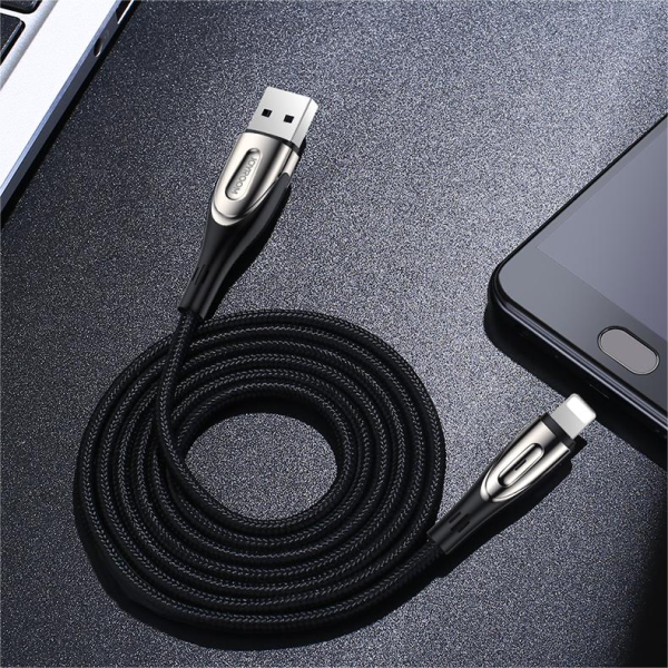 Kabelis Kabelis ātrai uzlādēšanai iPhone USB -A - Lightning Sharp Series 1,2m Black Black