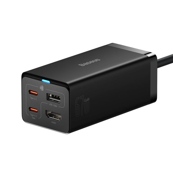 2in1 Gan5 Pro + Hub HDMI HDMI 4K 2X USB-C USB-A USB-A Converter Charger