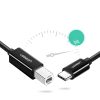 Kabeļa virziens Dirtrakcijai Dircy USB-C-USB-B 480MB/s 2m melns