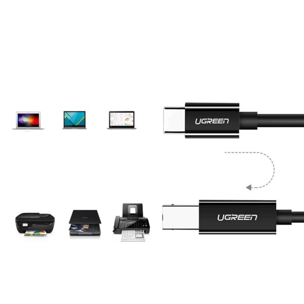 Kabeļa virziens Dirtrakcijai Dircy USB-C-USB-B 480MB/s 2m melns
