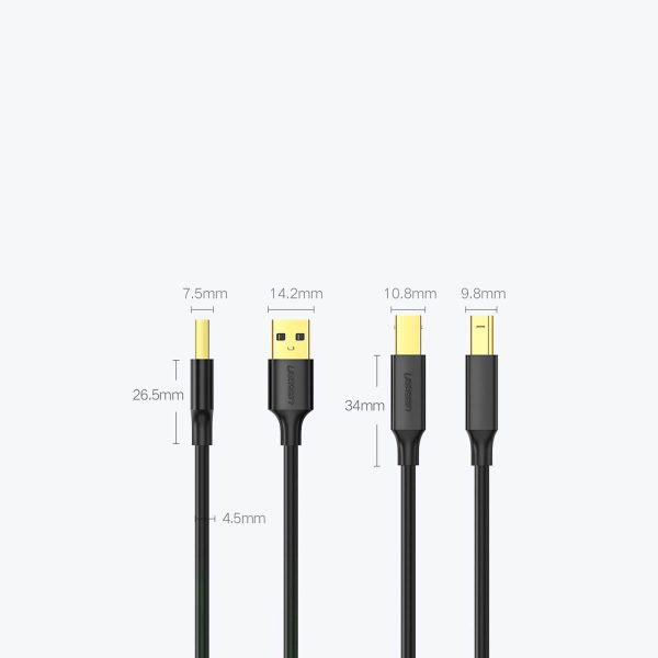 Garais kabeļa kabelis USB-A printera-USB-B 480MB/s 5m melnam