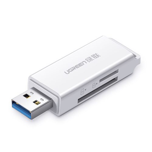 TF SD atmiņas karšu lasītājs zem USB 3.0 balts