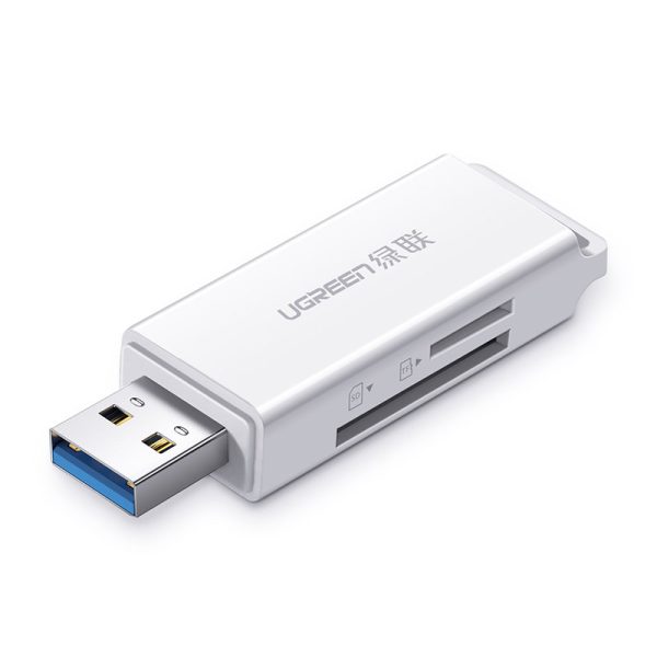 TF SD atmiņas karšu lasītājs zem USB 3.0 balts
