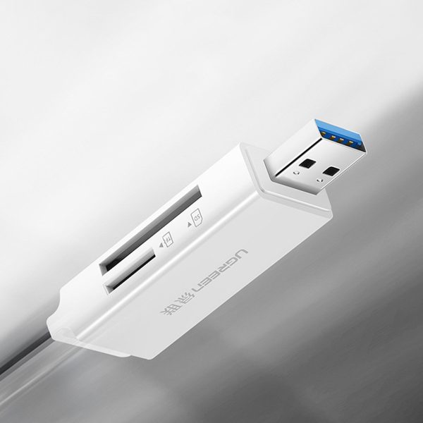 TF SD atmiņas karšu lasītājs zem USB 3.0 balts