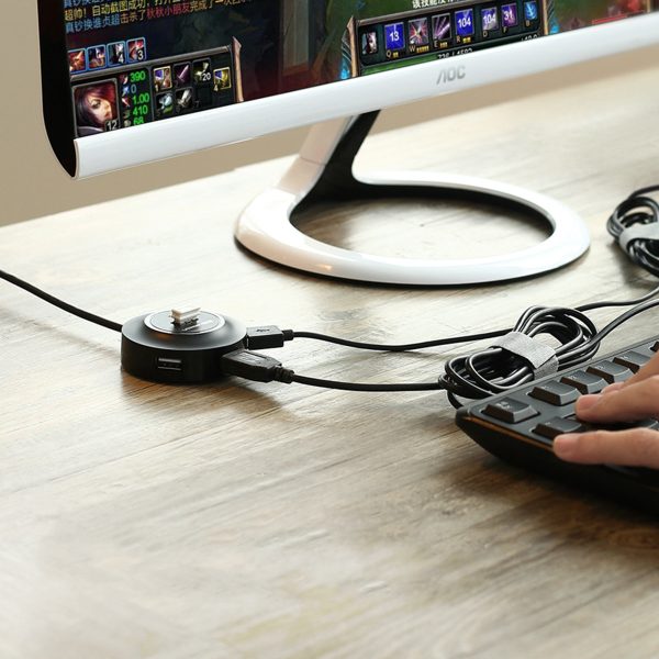 4in1 centrmezgla izplatītāja adapteris USB no 2.0 līdz 4x USB-A 480MB/s 1m balts