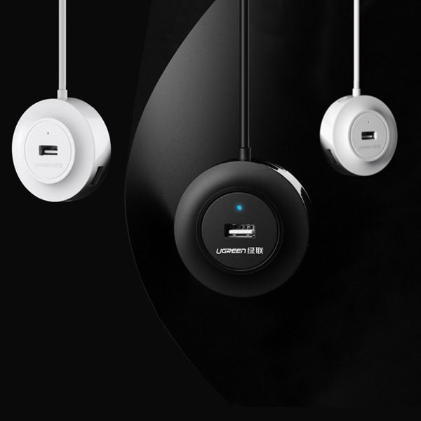 4in1 centrmezgla izplatītāja adapteris USB no 2.0 līdz 4x USB-A 480MB/s 1m balts