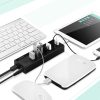 7in1 centrmezgla izplatītājs USB-A adapteris līdz 7x USB-A 5GB/s melns