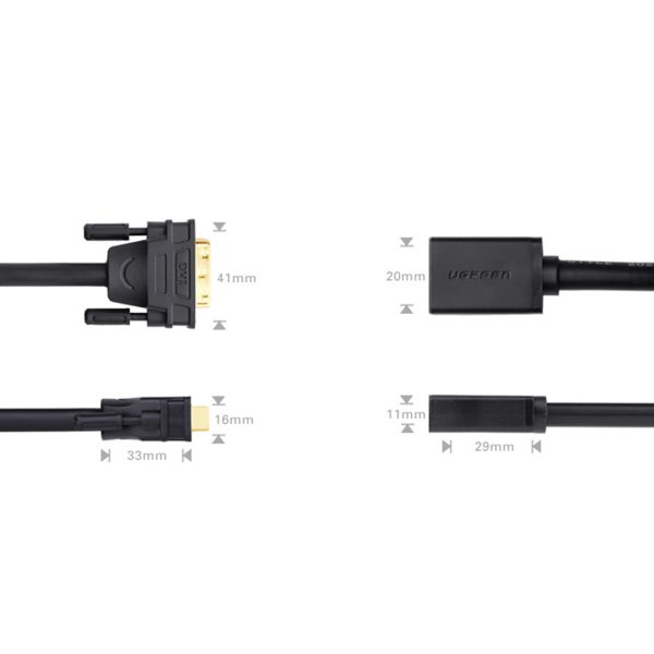 Adaptera adapteris no HDMI (sievietes) līdz DVI (vīrietis) 0,15 m melns