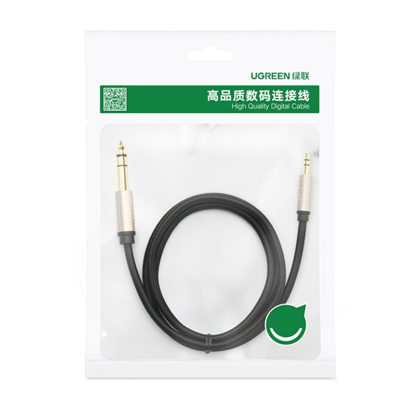 Kabeļa kabeļa audio adapteris TRS mini ligzda 3,5 mm - ligzda 6,35 mm 2m pelēks