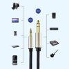 Kabeļa kabeļa audio adapteris TRS mini ligzda 3,5 mm - ligzda 6,35 mm 2m pelēks