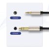 Kabeļa kabeļa audio adapteris TRS mini ligzda 3,5 mm - ligzda 6,35 mm 2m pelēks