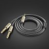 Kabeļa kabeļa audio kolektora mini ligzda 3,5 mm - 2x ligzda 6,35 mm 1m pelēks