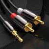 1021042-8-kabel-przewod-audio-35-mm-mini-jack-2-ugreen-hurtownia-sklep Kabeļa audio kabelis 3,5 mm mini ligzda - 2rca 1,5 m melns