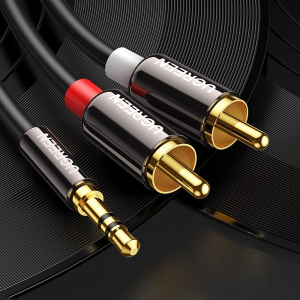 1021042-8-kabel-przewod-audio-35-mm-mini-jack-2-ugreen-hurtownia-sklep Kabeļa audio kabelis 3,5 mm mini ligzda - 2rca 1,5 m melns