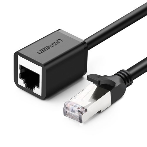 F/UTP Ethernet RJ45 Cat tīkla kabeļa paplašināšanas kabelis. 6 1000MB/s 1m melns