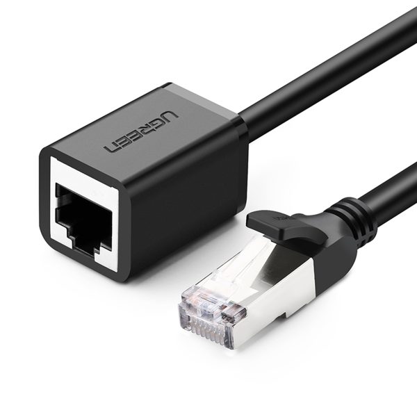 F/UTP Ethernet RJ45 Cat tīkla kabeļa paplašināšanas kabelis. 6 1000MB/s 1m melns