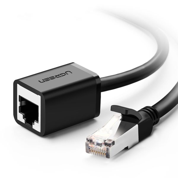 F/UTP Ethernet RJ45 Cat tīkla kabeļa paplašināšanas kabelis. 6 1000MB/s 1m melns