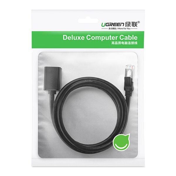 F/UTP Ethernet RJ45 Cat tīkla kabeļa paplašināšanas kabelis. 6 1000MB/s 1m melns