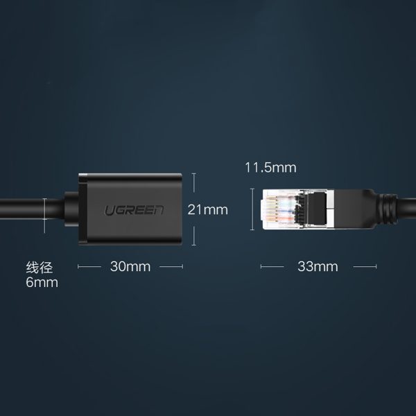 F/UTP Ethernet RJ45 Cat tīkla kabeļa paplašināšanas kabelis. 6 1000MB/s 1m melns