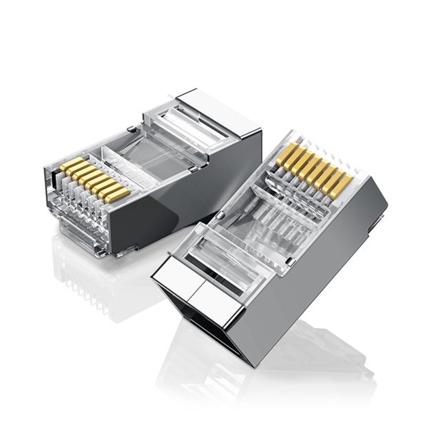 Spraudņa gals RJ45 Twist 8p8c UTP CAT. 6 sudrabs - iestatiet 10 gab.