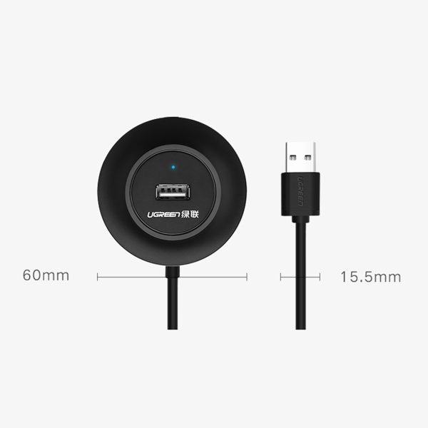4in1 centrmezgla izplatītājs USB 2.0 adapteris 4x USB-A 480MB/S 1M Black