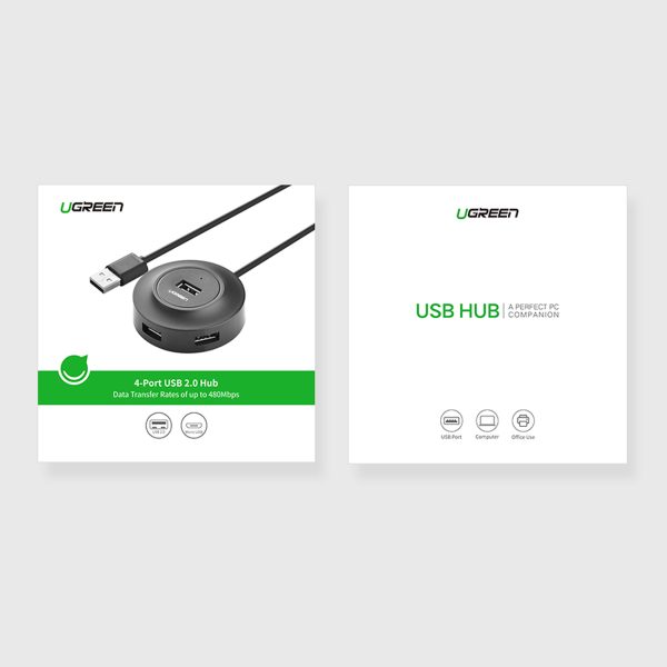 4in1 centrmezgla izplatītājs USB 2.0 adapteris 4x USB-A 480MB/S 1M Black