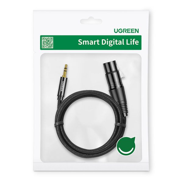 Kabeļu audio kabelis 3,5 mm mini ligzda (vīrietis) - XLR (mātīte) 1m melns