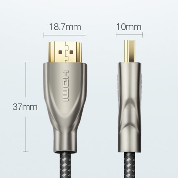 Izturīgs kabelis HDMI 2,0 4K 60Hz pītā 1 m pelēkā krāsā