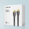 Izturīgs kabelis HDMI 2,0 4K 60Hz pītā 1 m pelēkā krāsā