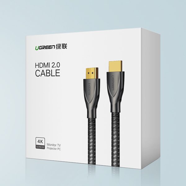 Izturīgs kabelis HDMI 2,0 4K 60Hz pītā 1 m pelēkā krāsā