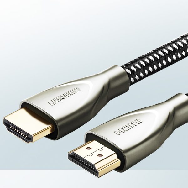 Izturīgs kabelis HDMI 2,0 4K 60Hz pītā 1 m pelēkā krāsā