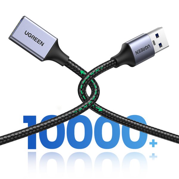 Izturīgs USB kabeļa pagarinājuma kabelis 5GB/s 2m pelēks
