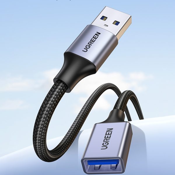 Izturīgs USB kabeļa pagarinājuma kabelis 5GB/s 2m pelēks