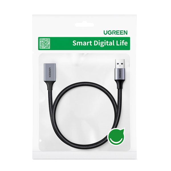 Izturīgs USB kabeļa pagarinājuma kabelis 5GB/s 2m pelēks
