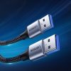 Izturīgs kabelis USB 3,0 5 GB/s 0,5 m pelēkā krāsā