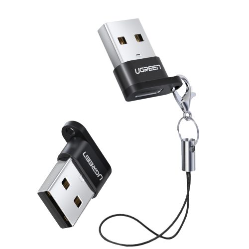 Adaptera adaptera ligzda no USB-C spraudņa uz USB melna