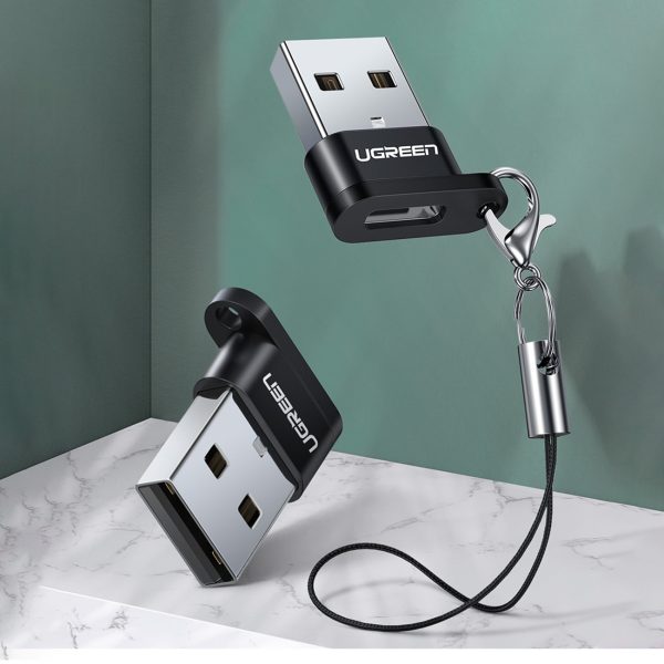 Adaptera adaptera ligzda no USB-C spraudņa uz USB melna