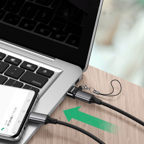 Adaptera adaptera ligzda no USB-C spraudņa uz USB melna