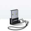 Adaptera adaptera ligzda no USB-C spraudņa uz USB melna