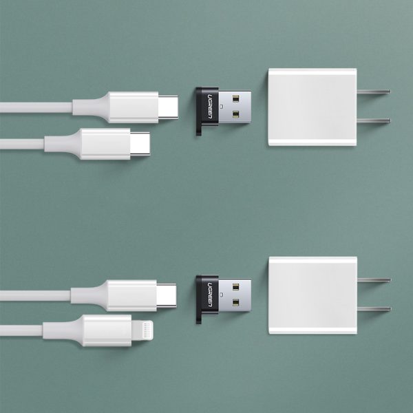 Adaptera adaptera ligzda no USB-C spraudņa uz USB melna