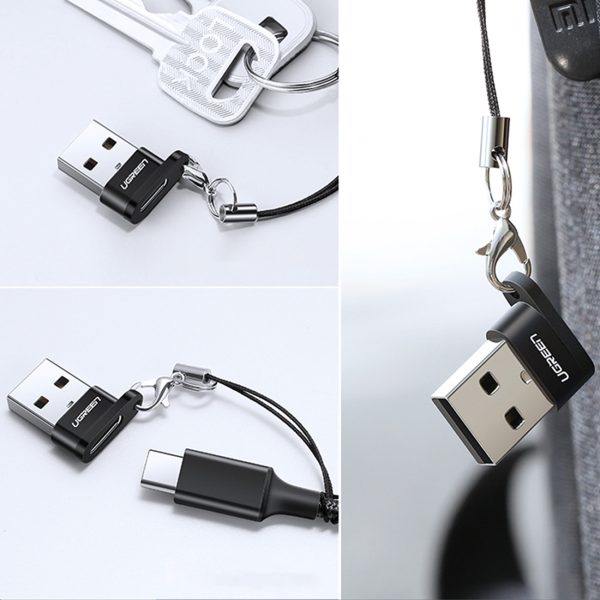 Adaptera adaptera ligzda no USB-C spraudņa uz USB melna